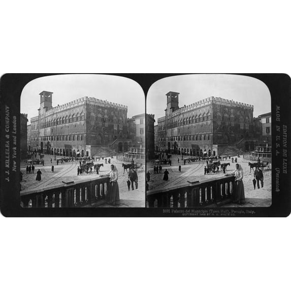 Italy: Perugia, 1908. /Nthe Palazzo Del Municipio (Town Hall) In Perugia, Italy. Stereograph, 1908. Poster Print by (24 x 36)