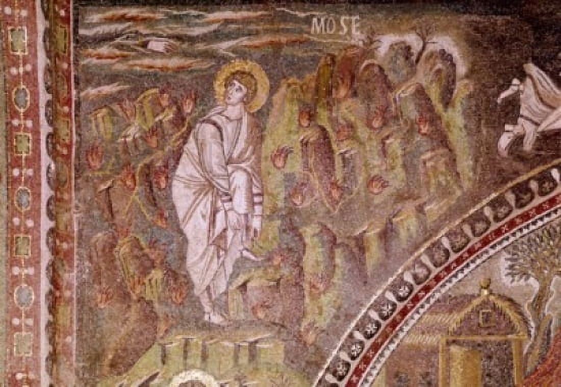 Italy Ravenna Basilica of San Vitale Moses and the Burning Bush Mosaic Canvas Art - (24 x 36)
