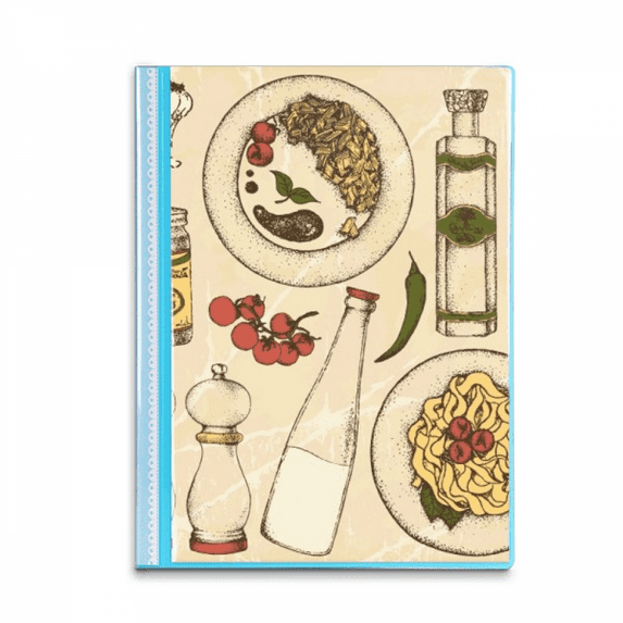 Italy Resident Diet Illustration Book Sheet Protectors Portfolio Binder Folder
