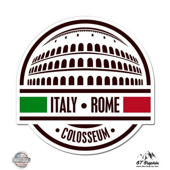Italy Rome Colosseum - 5" Vinyl Sticker - For Car Laptop I-Pad - Waterproof Decal
