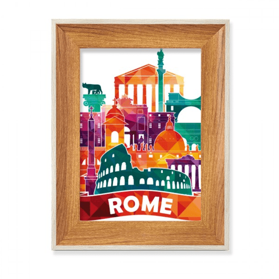 Italy Rome Landscape Landmark Desktop Wooden Photo Frame Display Picture Art Painting Multiple Sets