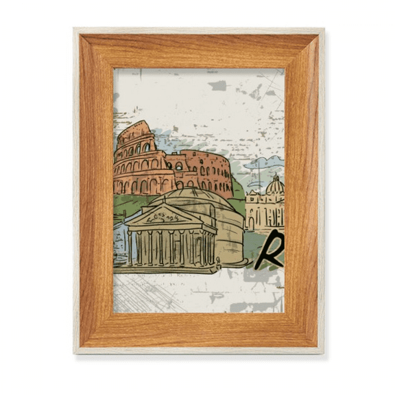 Italy Rome Landscape Landmark Nation Desktop Wooden Photo Frame Display Picture Art Painting Multiple Sets
