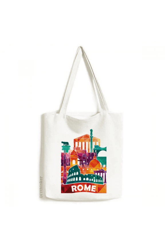 Italy Rome Landscape Landmark Tote Canvas Bag Shopping Satchel Casual Handbag