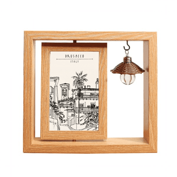 Italy Rome Sketch City Landscape Wooden Rotating Picture Photo Frame 4x6