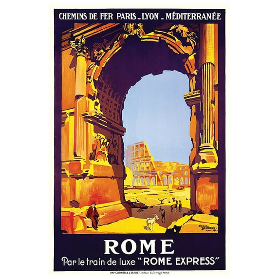 Italy - Rome - Vintage Travel Poster (16x24Inches)