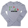 thumbnail image 1 of Italy Rowing - Olympic Games - Rio - Flag Men's Long Sleeve Grey T-Shirt, 1 of 2