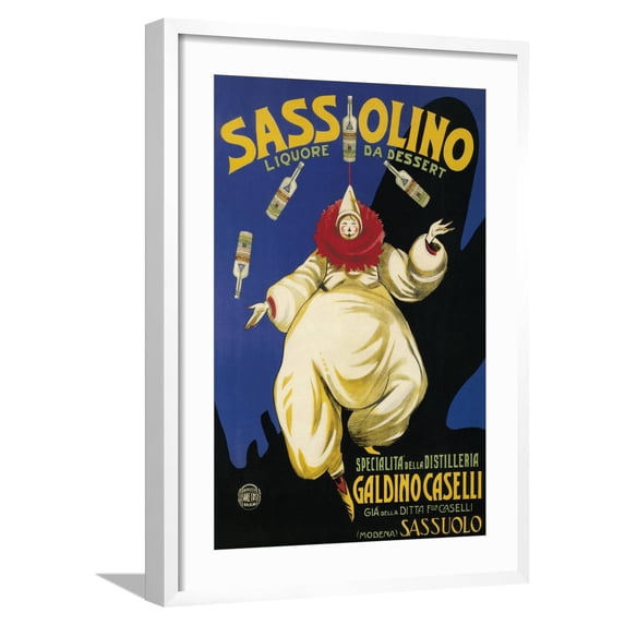 Art.com Italy - Sassolino Liquore da Dessert Promotional Poster Art Print by Lantern Press, White Frame Wall Art, 21" x 29"