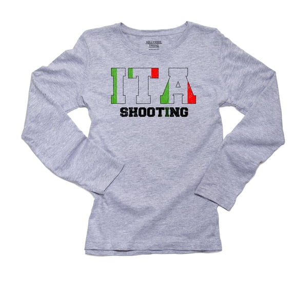 Italy Shooting - Olympic Games - Rio - Flag Women's Long Sleeve Grey T-Shirt