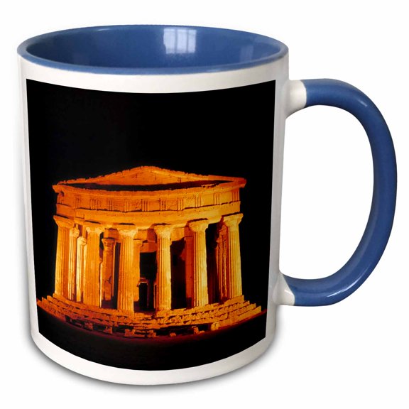 3drose, Italy, Sicily, Agrigento, Temple of Concord Ruins - Eu16 Rer0006 - Ric Ergenbright, 15oz Two-tone Blue Mug