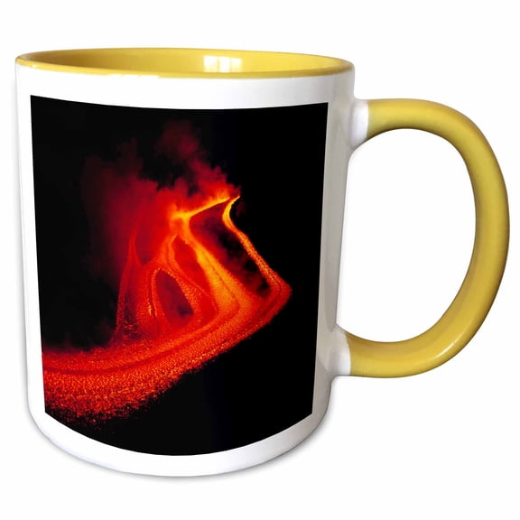 3drose, Italy, Sicily, Mt Etna, Volcano Lava - Eu16 Rer0011 - Ric Ergenbright, 15oz Two-tone Yellow Mug