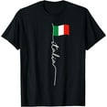 thumbnail image 1 of t-shirt Italy Signature Flag Pole - Elegant Patriotic Italian Flag T-Shirt mens，black，women，funny，journey，Crew Neck, Short Sleeve,printing, 1 of 4