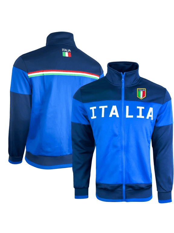 Just 4 Kicks Men's Italy Flag Soccer Track Jacket, Polyester, YS-XXL