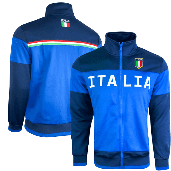 Just 4 Kicks Men's Italy Flag Soccer Track Jacket, Polyester, YS-XXL