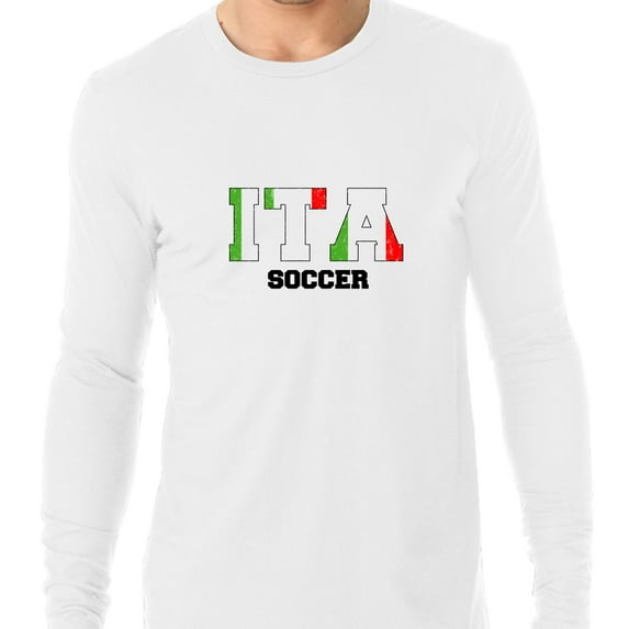 Italy Soccer - Olympic Games - Rio - Flag Men's Long Sleeve Grey T-Shirt