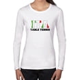 thumbnail image 1 of Italy Table Tennis - Olympic Games - Rio - Flag Women's Long Sleeve Grey T-Shirt, 1 of 2