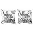 thumbnail image 1 of Ambesonne Black and White Throw Pillow Cover 2 Pack, Scenery of Rome, 16", Black and White, 1 of 5