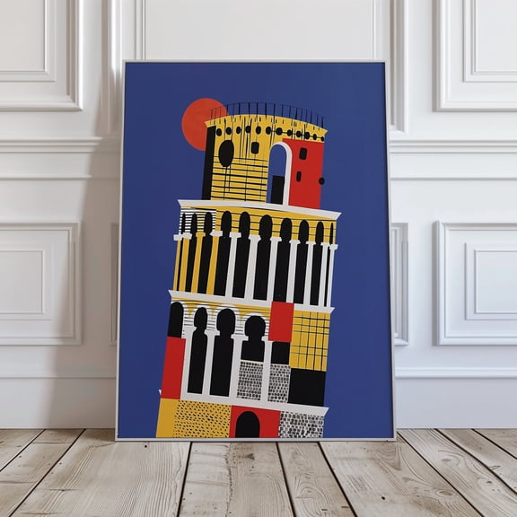 Italy Tower Of Pisa Travel Poster , Poster Print Only