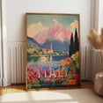 thumbnail image 1 of Italy Travel Art Poster - Italian Countryside Capri Landscape Print - Romantic European Travel Wall Art, Modern Wall Decor, 8x12 UNFRAMED, 1 of 2
