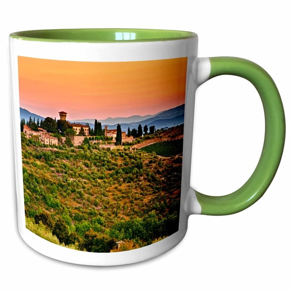 3drose, Italy, Tuscany, Estate Castello Di Verrazzano - Eu16 Rdu0112 - Richard Duval, 11oz Two-tone Green Mug