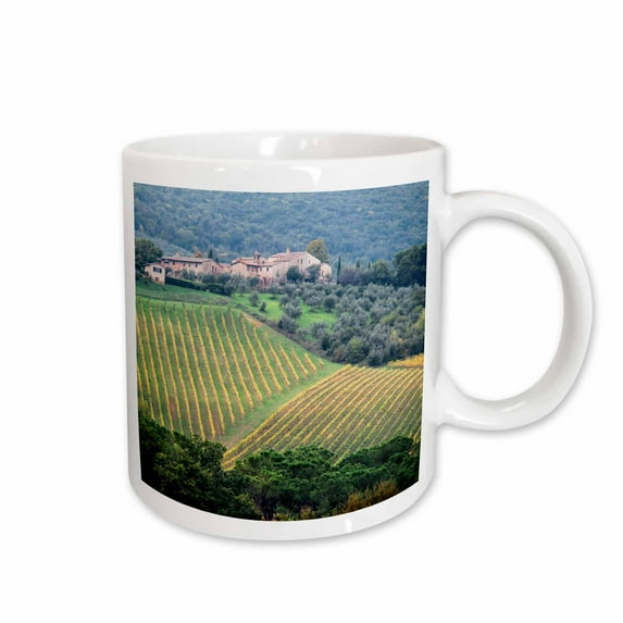 Italy, Tuscany. Farm house and vineyard in the Chianti region. 11oz Mug mug-207911-1
