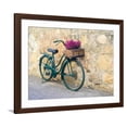 thumbnail image 1 of Art.com Italy, Tuscany, Monticchiello. Bicycle with bright pink heather in the basket. Photographic Print by Julie Eggers, Brown Frame Wall Art, 40" x 32", 1 of 4
