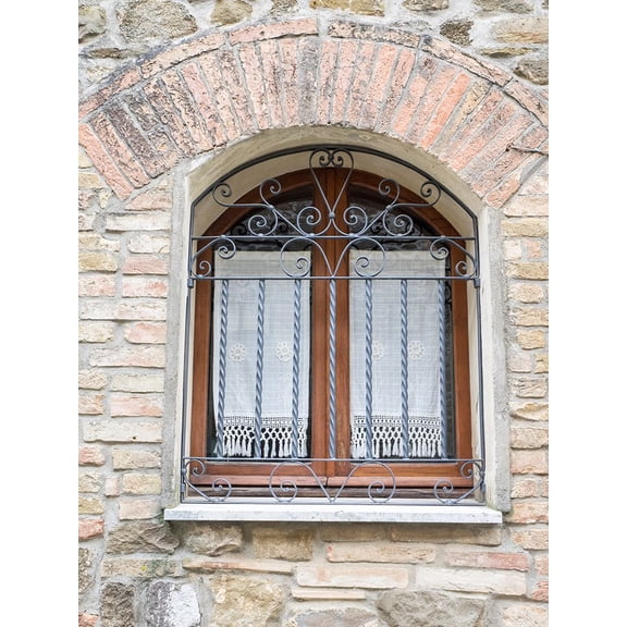 Italy-Tuscany-Province of Siena-Montalcino Iron-barred window Poster Print - Julie Eggers (24 x 36)
