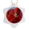 thumbnail image 1 of 3drose, Italy, Venice, Carnival Festival Costumes - Eu16 Bja0778 - Jaynes Gallery, 3 inch Snowflake Porcelain Ornament, 1 of 7