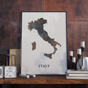 Italy Vintage Country Map Decorative Interior Home Wall Art Poster