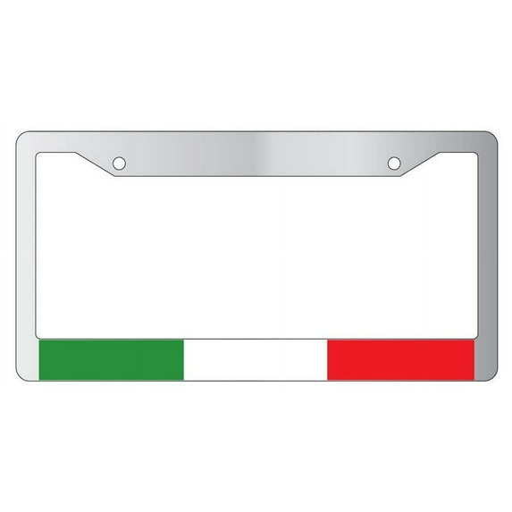 Italy World Flag Chrome Plastic License Plate Frame