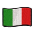 thumbnail image 1 of Italy with Waving Flag Cute Applique Multi-Color Embroidered Hook & Loop Patch - 3.5 Inch Large, 1 of 5