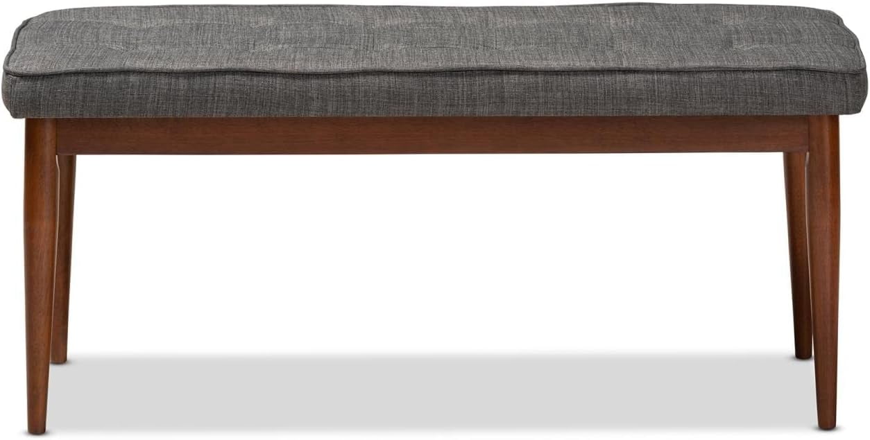 Itami Dark Gray Upholstered Medium Oak Bench