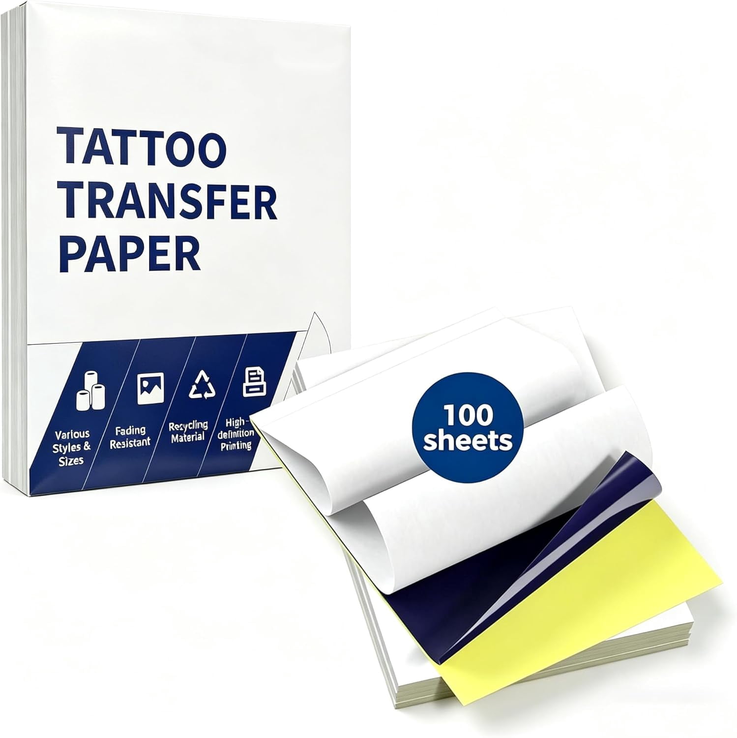 Itari Tattoo Transfer Paper 100 Sheets A4 Size, Tattoo Stencil Transfer Paper for DIY, Tattoo Tracing Paper for Artists & Beginners