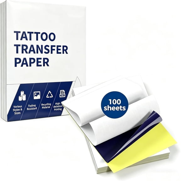 Itari Tattoo Transfer Paper 100 Sheets A4 Size | Tattoo Stencil Paper for Tattooing, Tattoo Tracing Paper for Artists & Beginners