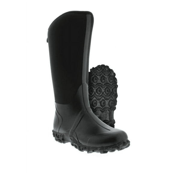 Itasca 684020 Men's Sloped Tall Waterproof Neoprene Rubber Boots, Black, Size 10