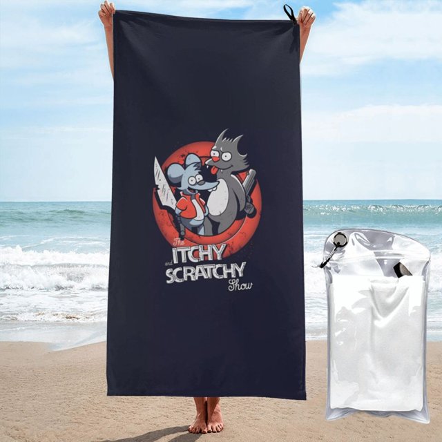 Itchy & Scratchy Beautifully patterned quickdrying bath towels for men and women, swimming and