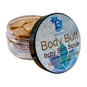 Itchy Skin Sugar Scrub for Eczema, Psoriasis, and More, Honey Maple Oat Scent, 8oz, by Diva Stuff