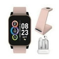 thumbnail image 1 of Itech Fusion 2 Unisex Adult Smartwatch w/ Bluetooth Earbuds & Charging Station, Blush, 1 of 2