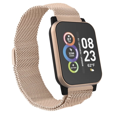 Itech Fusion 2S Unisex Adult Smartwatch w/ Multi-Sport, Rosegold Mesh