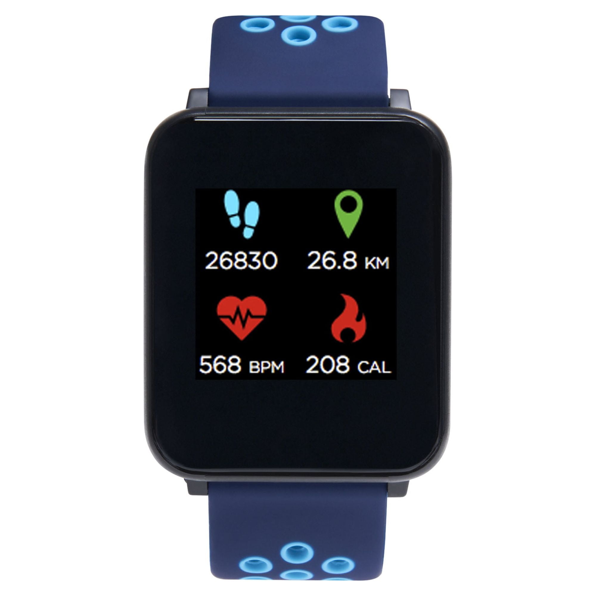 Itech Fusion Fitness Women and Men Silicone Strap Square Smartwatch