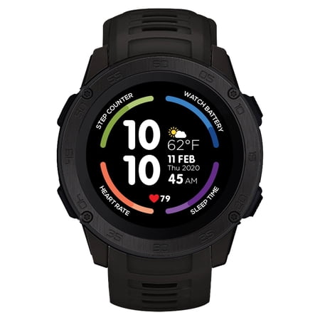 Itech Gladiator Male Adult Smart Watch, Compatible w/ Iphone & android, Black