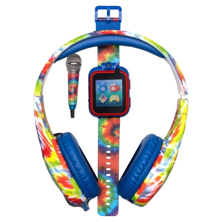 Itech Jr Unisex Kids Smartwatch with Mini Mic & Headphones, Tie Dye Strap & Headphones