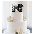 thumbnail image 1 of Item#088CTGR - Happy 88th Birthday Elegant Cake Decoration Topper with Gold Bow, 1 of 1