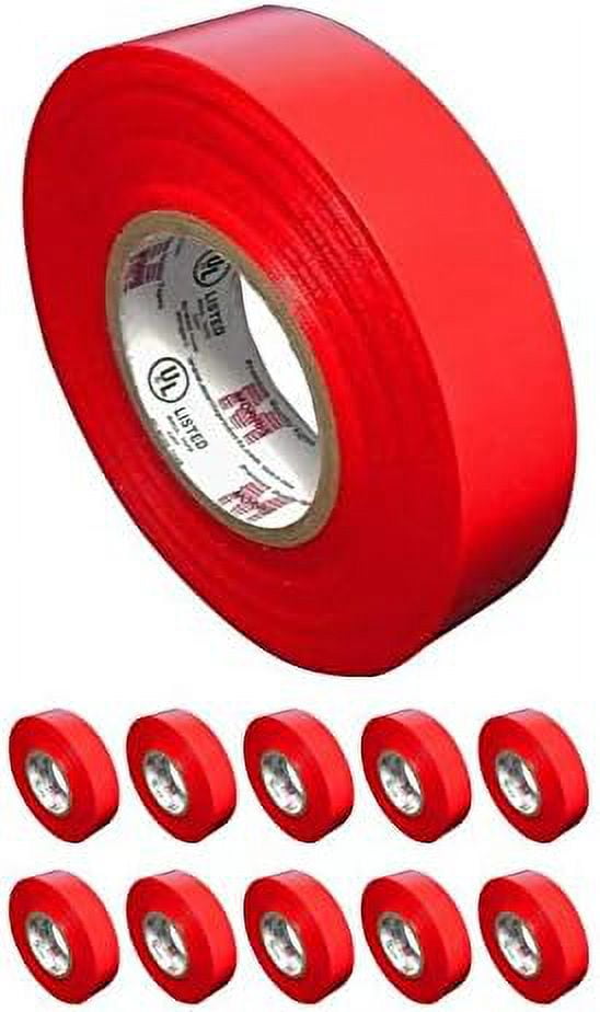 Item 60010, 10 Pack Red Electrical Tape, Large Rolls, Each 3/4Inch