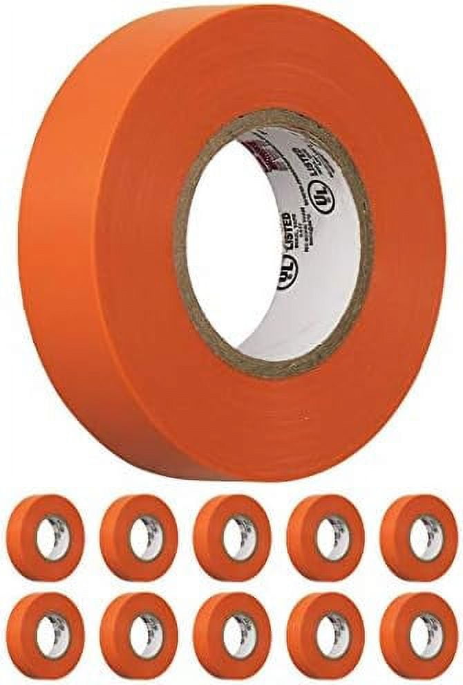 Item 60070, 10 Pack Orange Electrical Tape, Large Rolls, Each 3/4Inch