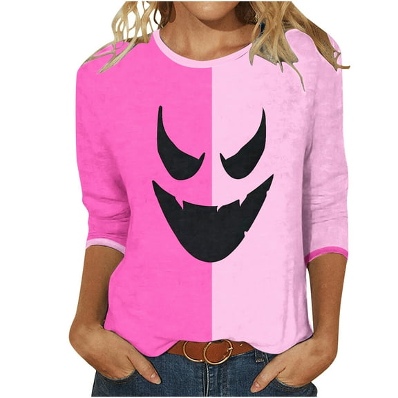 My Item BeiFu 3/4 Length Sleeve Womens Tops Cotton V Neck T Shirts Women Crop Womens Tops 3/4 Sleeves Dressy Casual Women Blouses Dressy Casual 3xl Fall Tops For Women