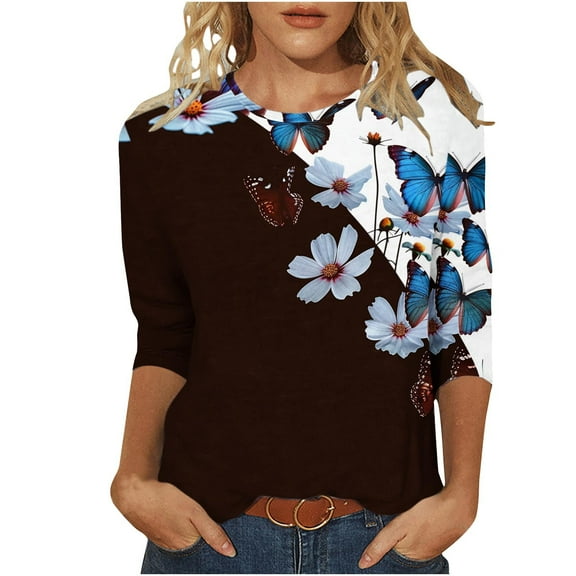 My Item BeiFu Long Sleeve Shirts For Women Casual Womens Tops Long Sleeve Plus Size Women Blouses For Seniors Plus Size Cotton V Neck T Shirts Women Cropped Fall Clothes For Women