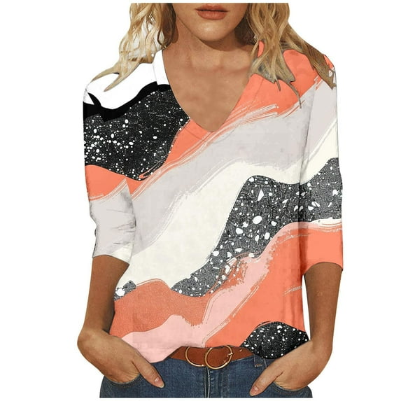 My Item BeiFu Long Sleeve Shirts For Women Casual Womens Tops Summer Casual Women Blouses Summer Black Cotton Plain Cotton T Shirts For Women V Neck Fitted Fall Tops For Women