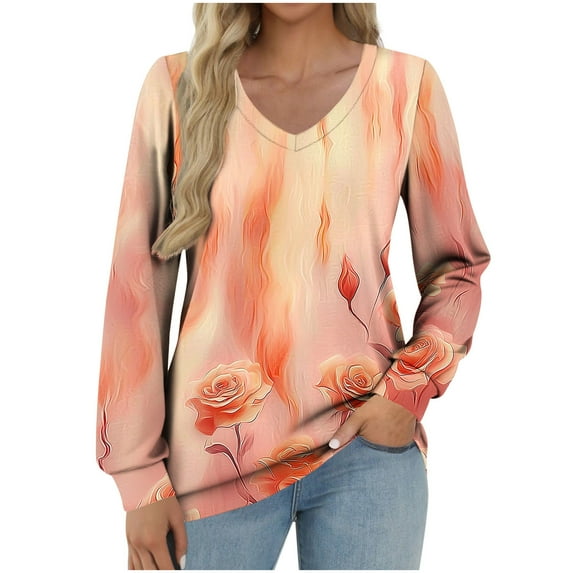 My Item Beifu Boho Tops For Women Cotton Womens Tops Trendy 2025 Spring Summer Women Blouses Long Sleeve Cotton Crew Neck Graphic T Shirts Women Fall Outfits For Women 2025