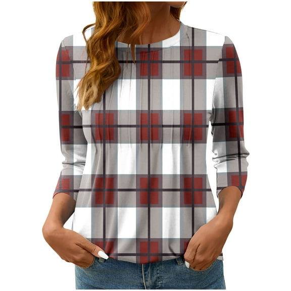 My Item Beifu Boho Tops For Women Long Sleeve Womens Tops Dressy Casual 3/4 Sleeve 3xl Women Blouses Dressy Casual Cotton T Shirts For Women Loose Fit Pack Fall Outfits For Women 2025