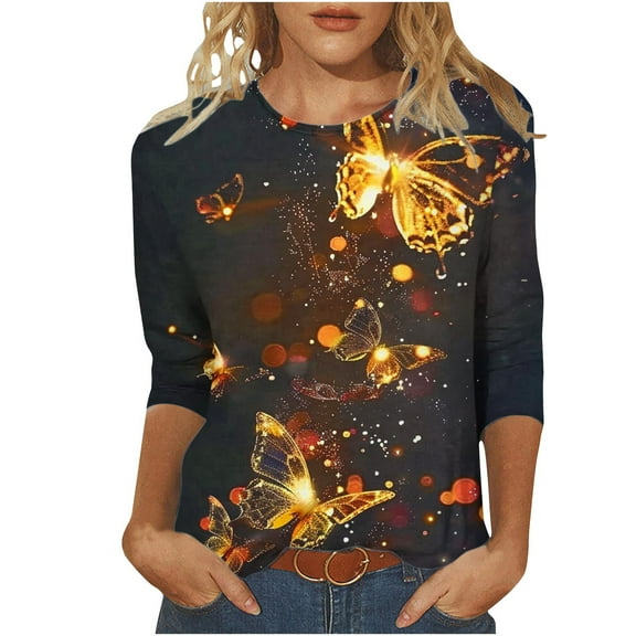 SHE IS My Items Crewneck T Shirts for Women Plus Size Long Sleeve Tops for Women Plus Size Dressy Womens Long Sleeve Cotton Blouses for Work Basic V Neck Tees for Women Plus Size